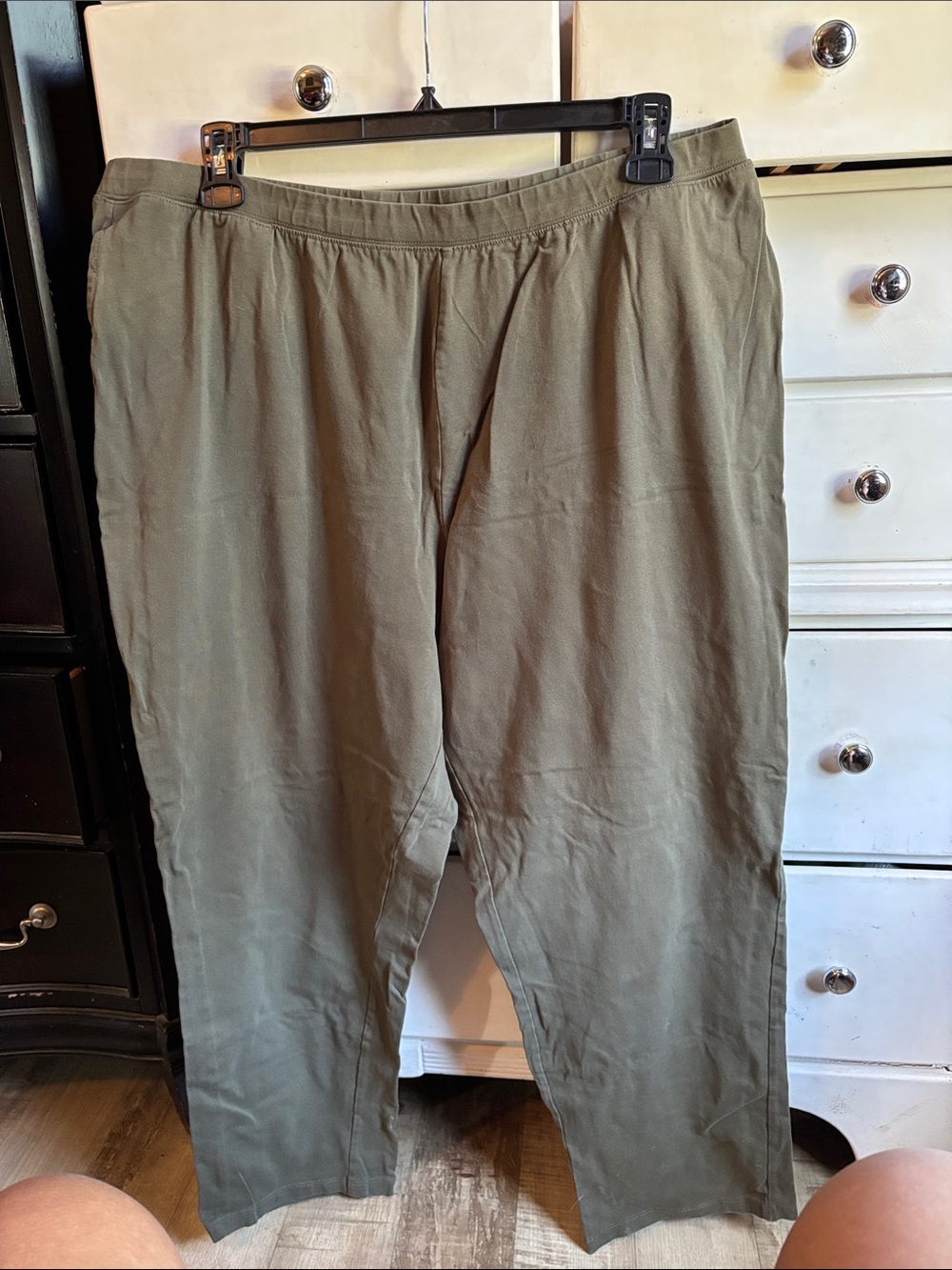 Catherines Olive Green Women's Pull-On Chinos